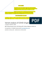 Variant Analysis of COVID-19 Genomes