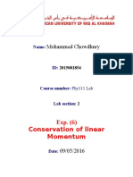 Exp. (6) Conservation of Linear Momentum: Mohammed Chowdhury