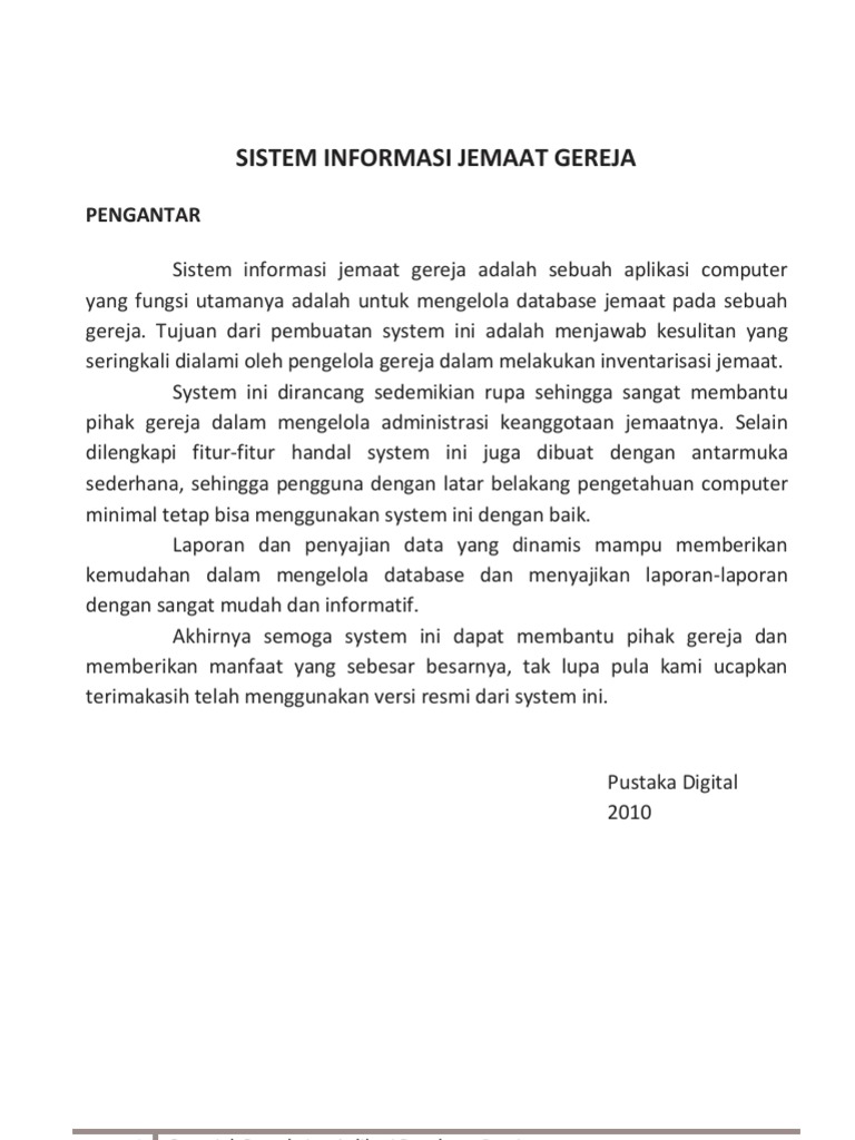 Aplikasi database gereja online