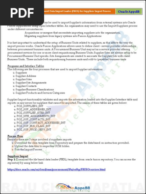 FBDI - Oracle Cloud File Based Data Import Loader (FBDI) For Suppliers  Import Process | PDF | File Format | Cloud Computing