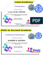 Johnvie M. Padual: Certificate of Achievement