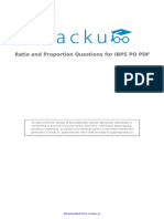 Ratio and Proportion Questions For IBPS PO PDF