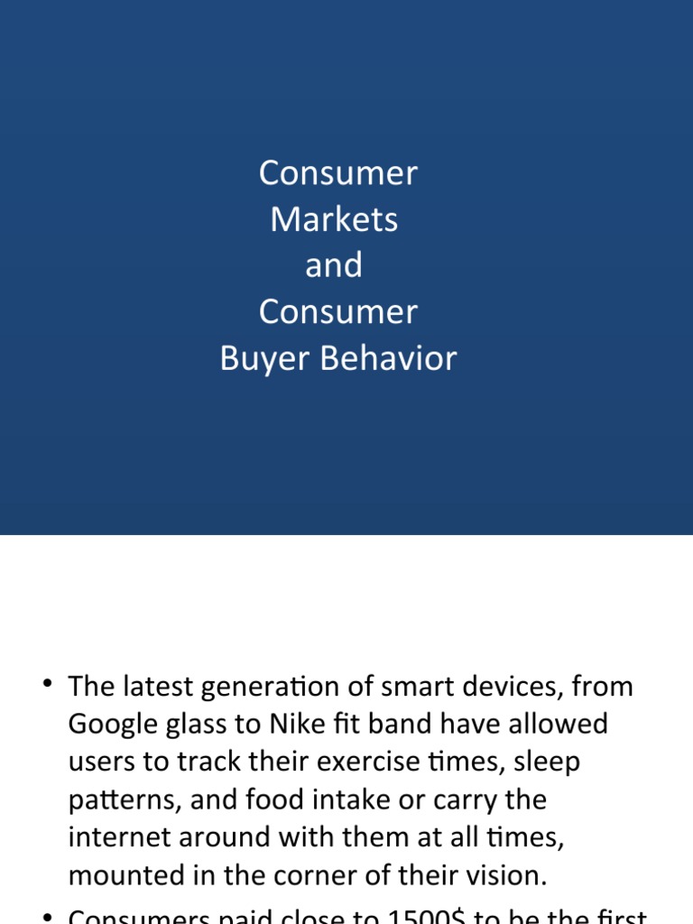 Consumer Markets And Consumer Buyer Behavior Pdf Consumer Behaviour