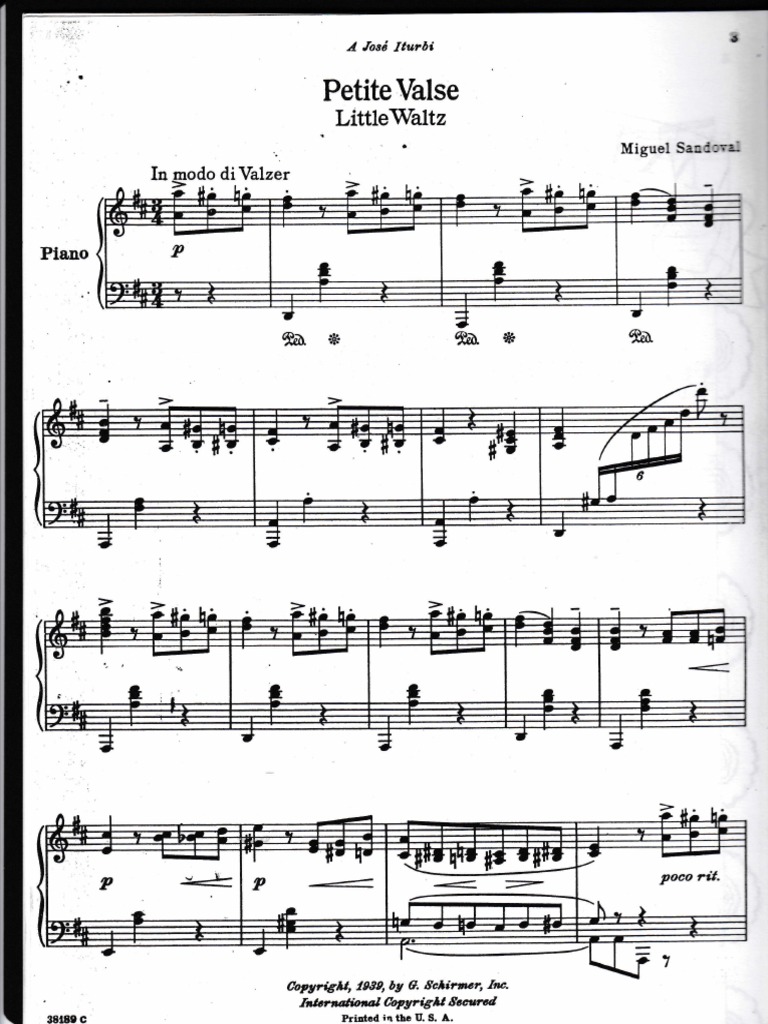 Petite Valse Sheet Music for Miguel | PDF