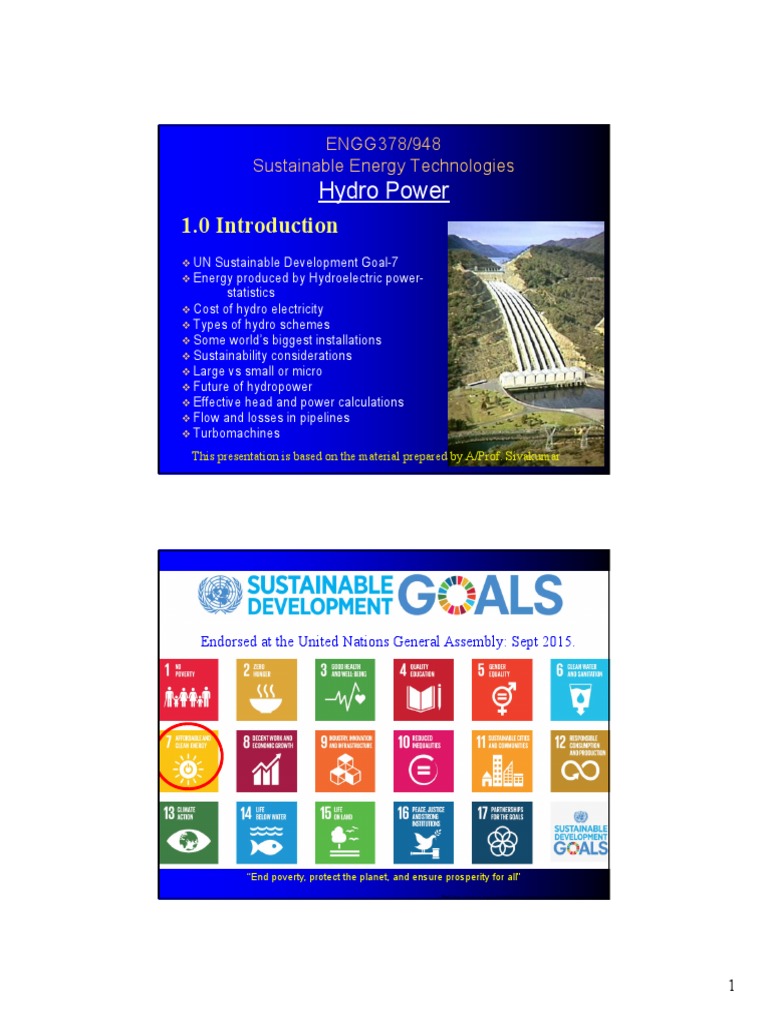 ENGG378 - 948 HydroPower-Lecture - 1 - 2019 PDF | PDF ...