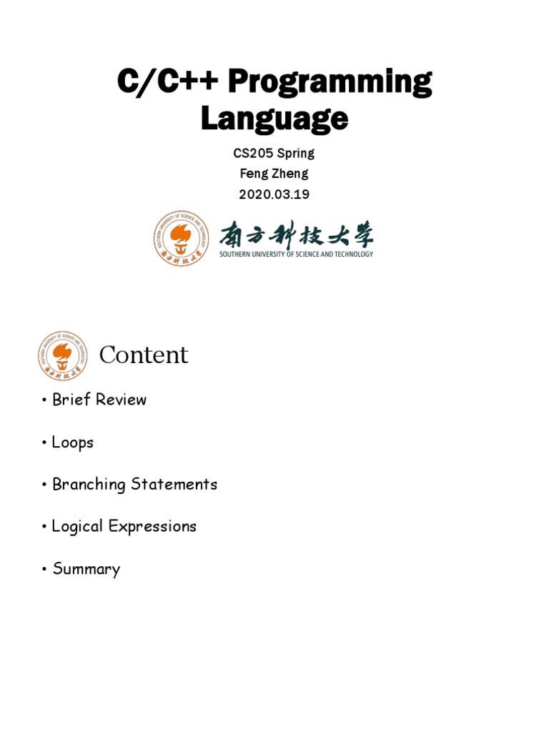 C/C++ Programming: Loops & Branching | PDF | Control Flow | Computer ...