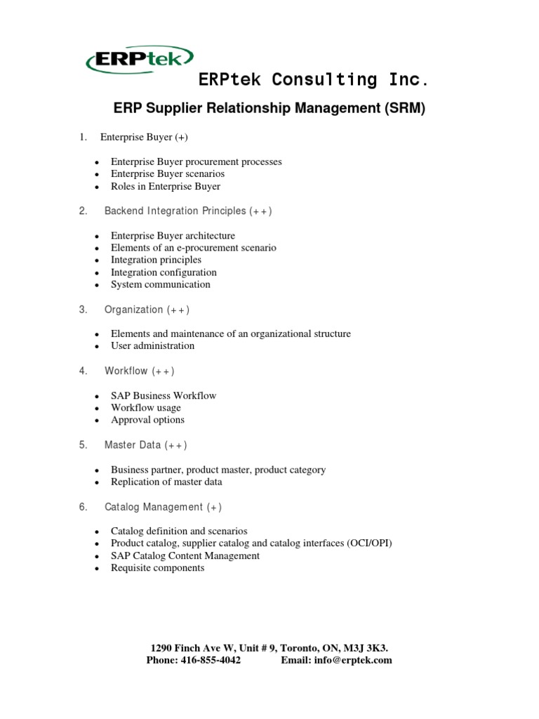 ERP Supplier Relationship Management Guide | PDF | Business | Computers