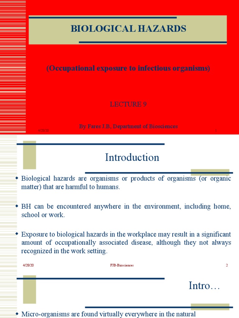 Understanding Biological Hazards at Work | PDF | Transmission (Medicine ...