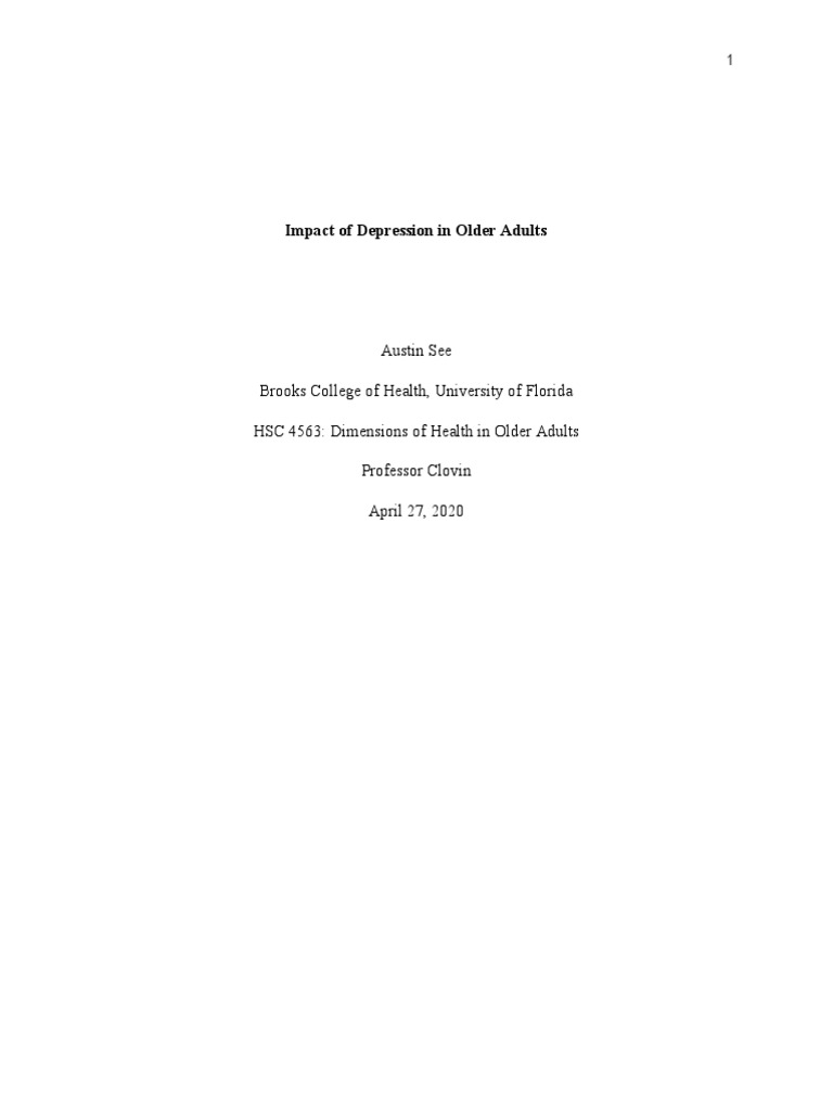 Mirtazapine and Older Adult Depression | PDF | Major Depressive ...