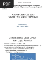 Course Code: CSE 2203 Course Title: Digital Techniques: Department of Computer Science & Engineering