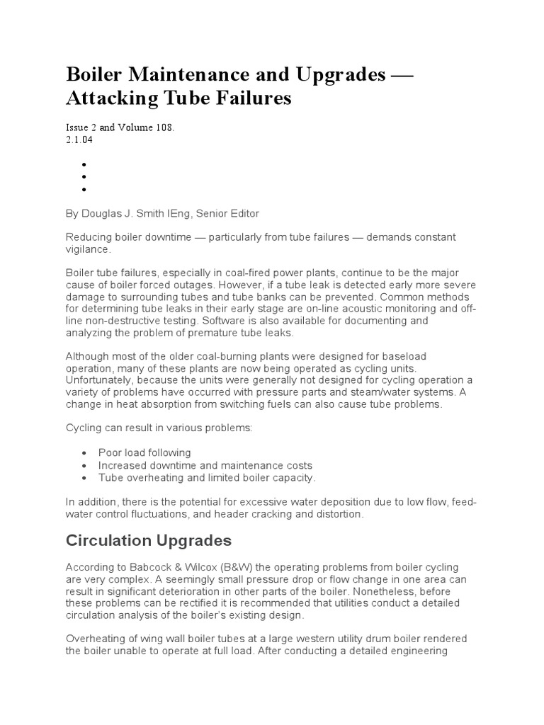 Boiler Tube Failure and Impacts PDF Boiler Furnace