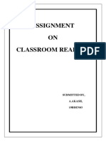 Assignment ON Classroom Reading: Submitted By, A.Akash, 19BDEN03