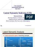 Latent Semantic Indexing (LSI) : CSE 434/535 Information Retrieval Fall 2019