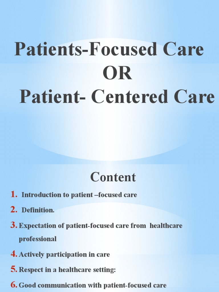 Understanding Patient-Focused Care | PDF | Patient | Health Care