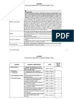 Structuring Competencies in A Definitive Budget of Work: Science