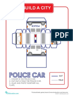 Build A City: 1. Color in The Police Car. 2. Cut Out & Fold The Police Car. 3. Glue and Paste Together All Flaps
