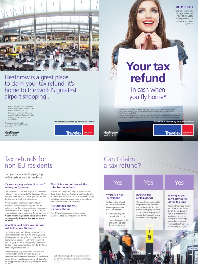 Vat Refund Leaflet EN PDF Value Added Tax Tax Exemption