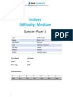 1.1 Indices Medium Question Paper 1 Edexcel A Level Pure Maths - 1 PDF