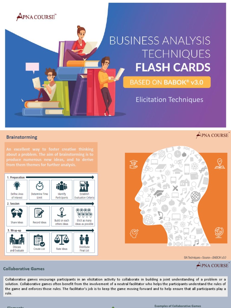 BA Techniques - Flash Cards | PDF | Software Prototyping | Interview