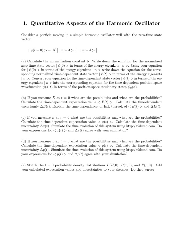 Harmonic Oscillator Quantum Analysis | PDF