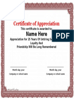 Certificate of Appreciation 20