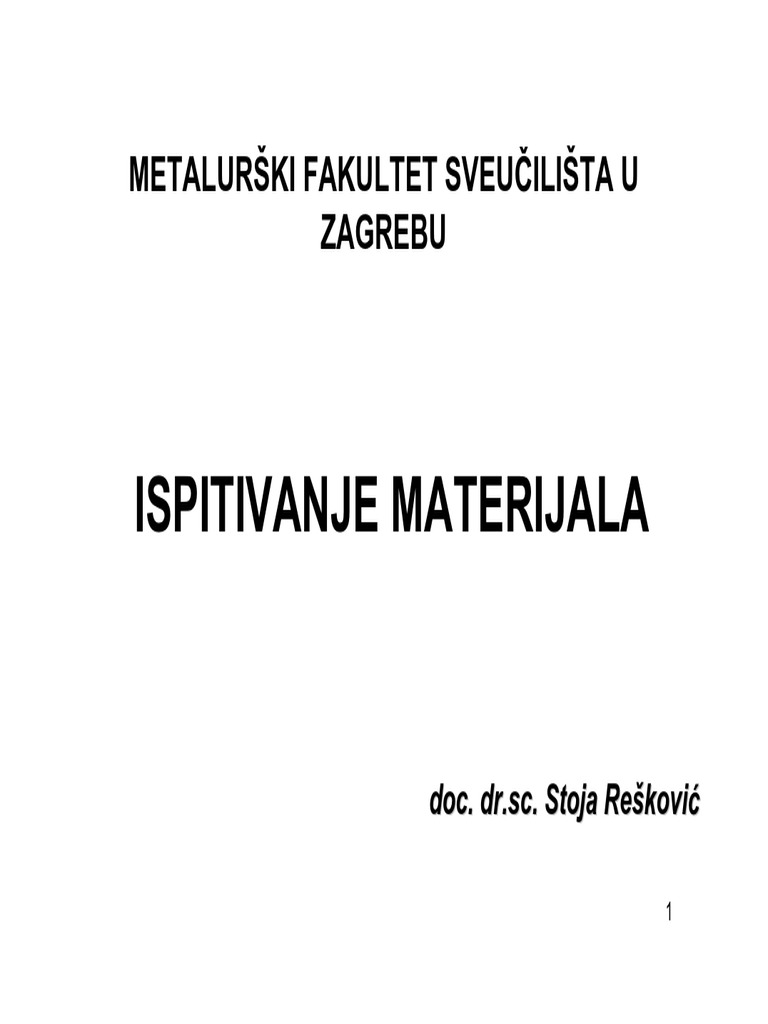 Ispitivanje Materijala PDF | PDF