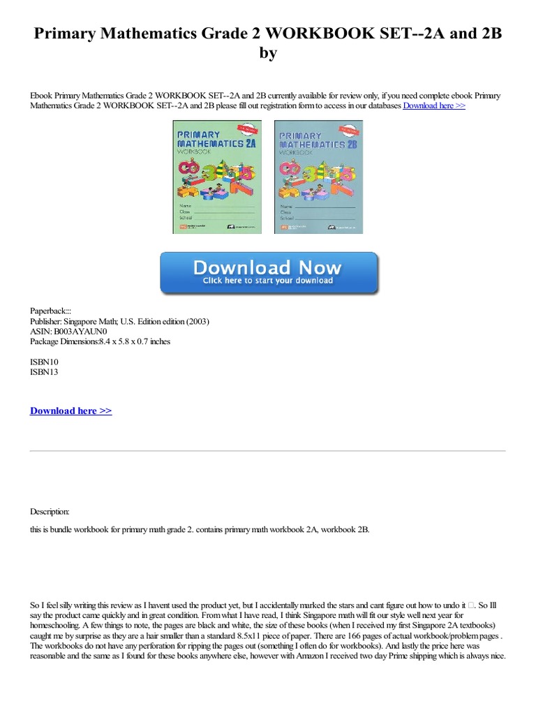 Primary Mathematics Grade 2 Workbook Set 2a and 2b PDF | PDF | Books