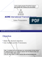 ACME International Financial Services: Sales Presentation