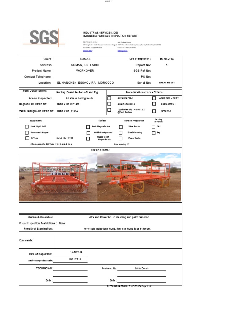 Industrial Inspection Report | PDF | Industrial Processes | Materials