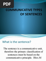 Communicative Types of Sentences