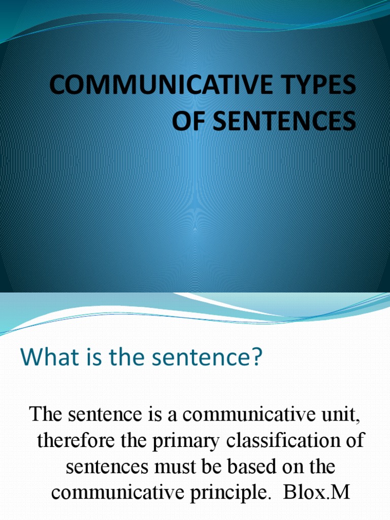 Types of Communicative Sentences | PDF | Linguistic Morphology | Human ...