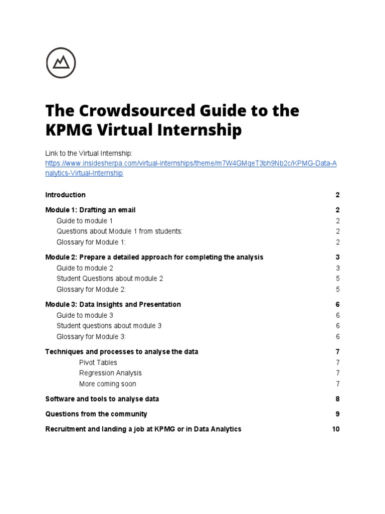 KPMG Virtual Internship Guide | PDF | Intelligence Analysis | Microsoft ...