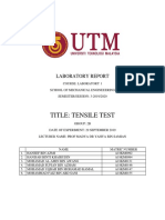 TENSILE TEST REPORT