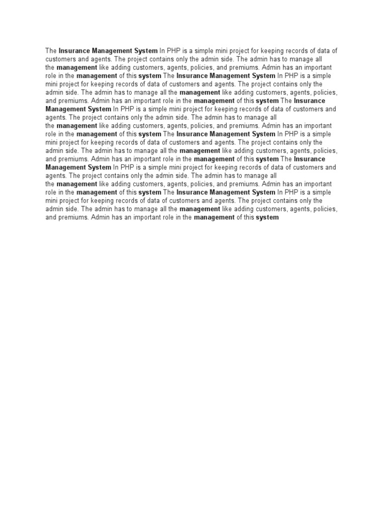 Insurance Management System PDF