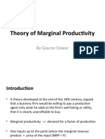 Theory of Marginal Productivity: by Gaurav Dawar