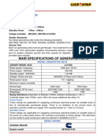 Main Specifications of Generator Sets