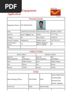 GDS Online Engagement Application: Personal Details