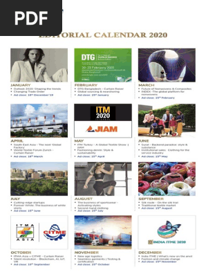 Editorial Calendar for 2020