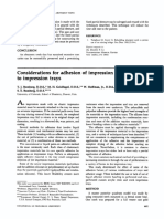 Considerations For Adhesion of Impression Materials To Impression Trays