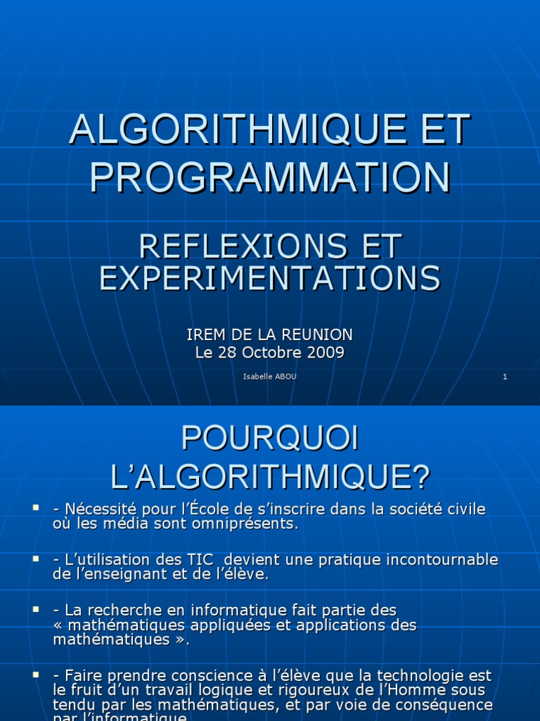 Algorithmiques et Programmation en Éducation | PDF | Programme ...