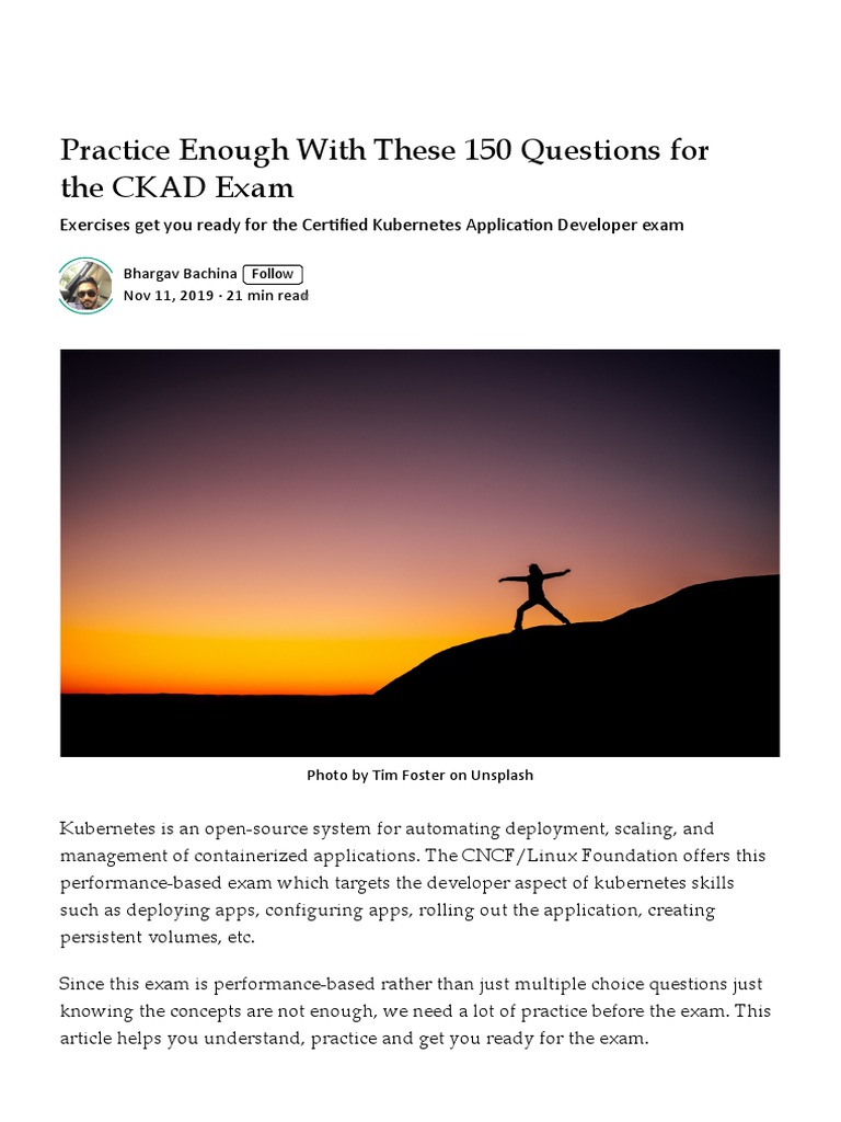 150 CKAD Exam Practice Questions | PDF | Computer Architecture | System ...