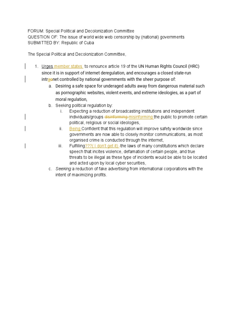Censorship and Internet Regulation Proposal | PDF
