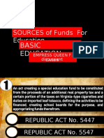 SOURCES of Funds For Education