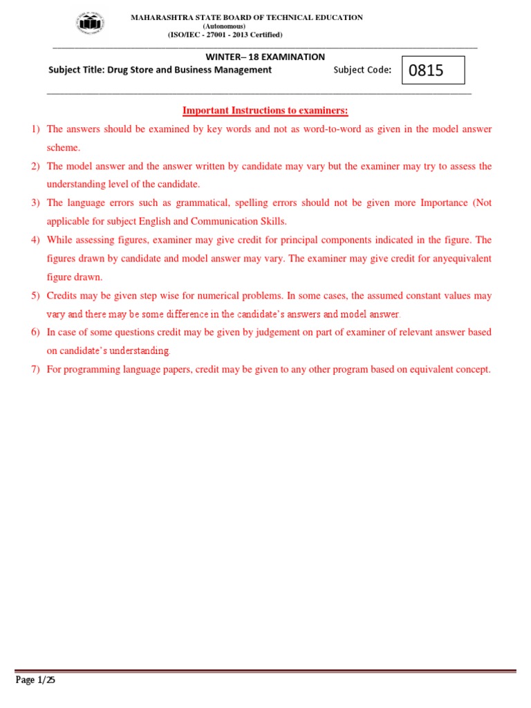 Important Instructions To Examiners | PDF | Overdraft | General Partnership