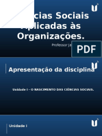 Ciências Sociais Aplicadas Às Organizações - Unidade 1 - Tema 2