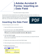 (Archives) Adobe Acrobat 9 Pro PDF Forms Inserting An Automatic Date Field