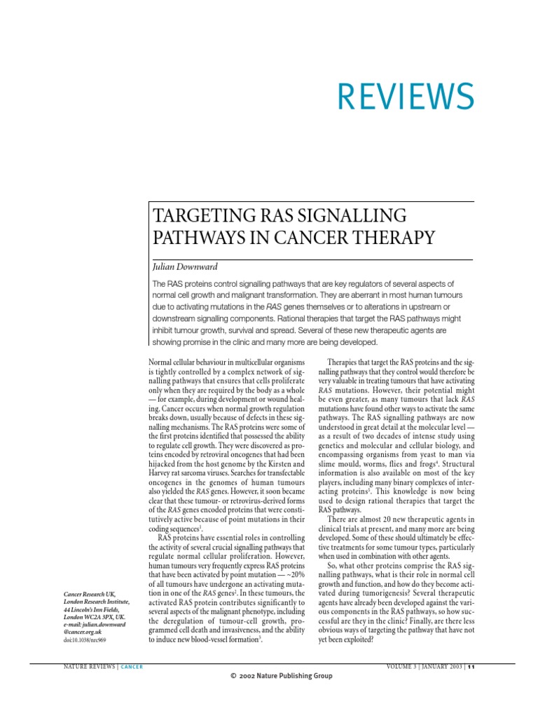 Targeting Ras Signalling Pathways in Cancer Therapy | PDF | Kinase ...
