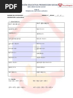 Matematicas Taller # 3 Quinto Grado