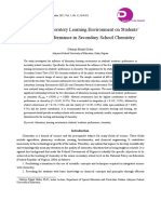 Influence of Laboratory Learning Environment On Students' Academic Performance in Secondary School Chemistry