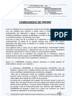 Communiqué Presse Pharmakina